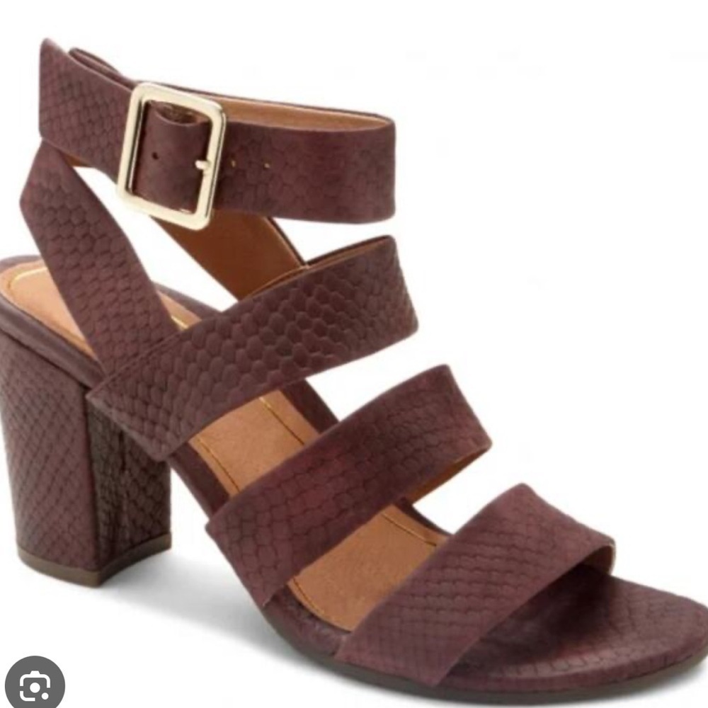 Vionic Burgundy pro Blair Strappy leather Sandals heels women 9 casual party Y2K